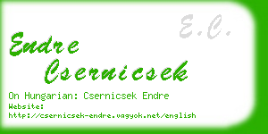 endre csernicsek business card